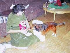 Julia (Judy) Kish Dorrough; Lady dog; Our House;